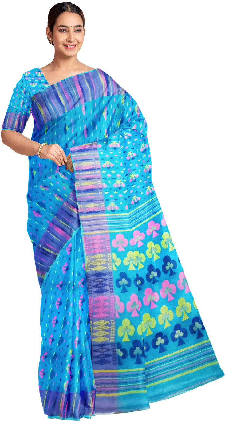 Pradip Fabrics Woven Tant Cotton Blend Saree