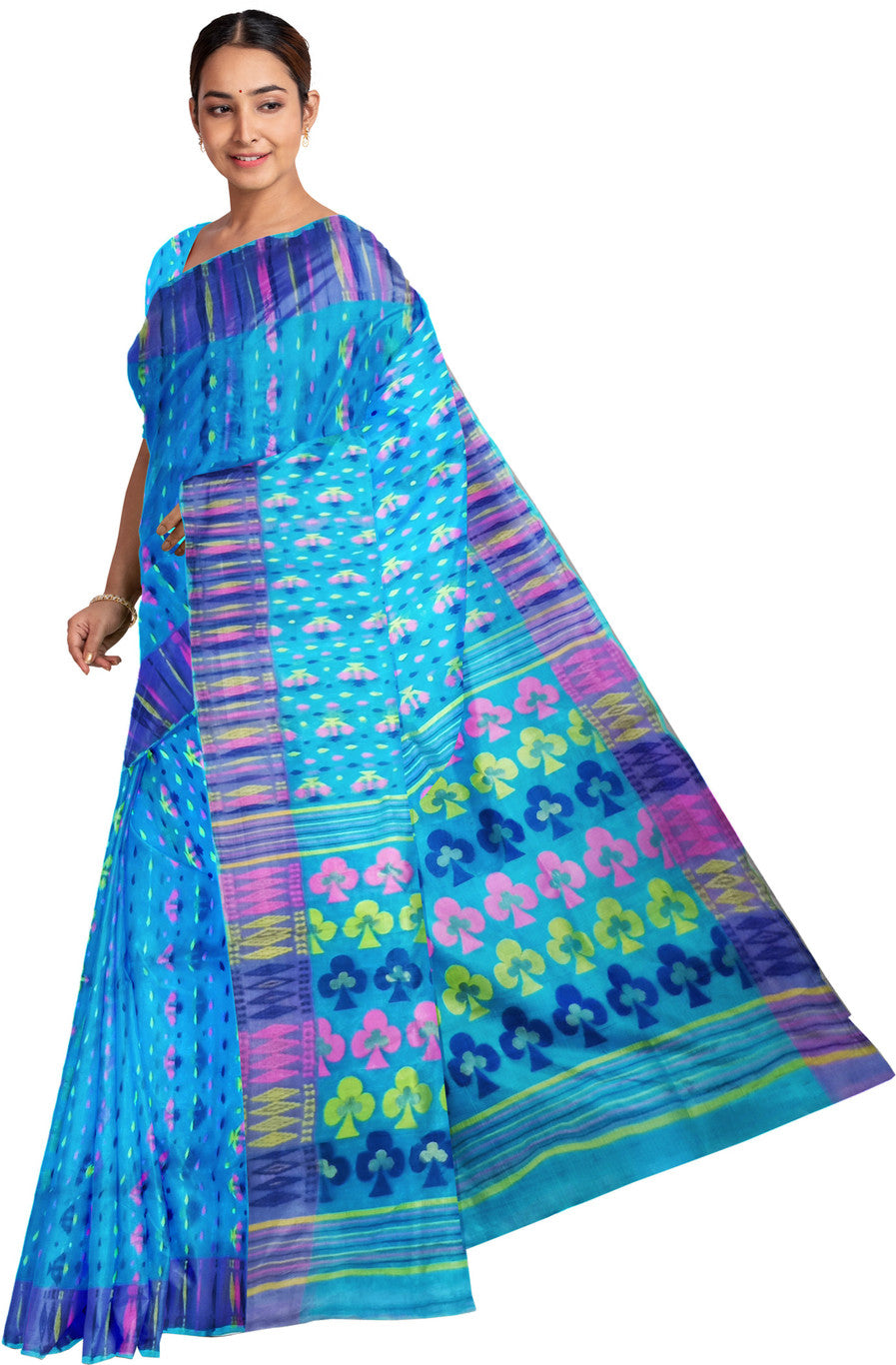 Pradip Fabrics Woven Tant Cotton Blend Saree