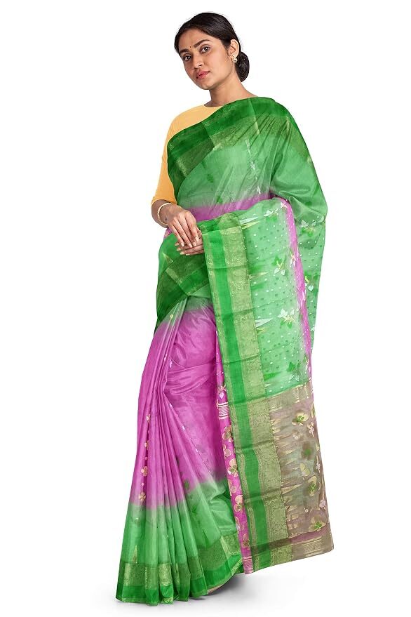 Pradip Fabrics Ethnic Women's Tant Baluchuri Bengal Handloom Saree