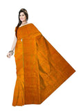 Pradip Fabrics Ethnic Women's Tant Cotton All Over Dhakai Jamdani Green and Yellow Color Saree