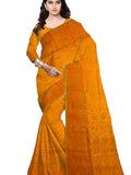 Pradip Fabrics Ethnic Women's Tant Cotton All Over Dhakai Jamdani Green and Yellow Color Saree