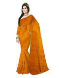 Pradip Fabrics Ethnic Women's Tant Cotton All Over Dhakai Jamdani Green and Yellow Color Saree