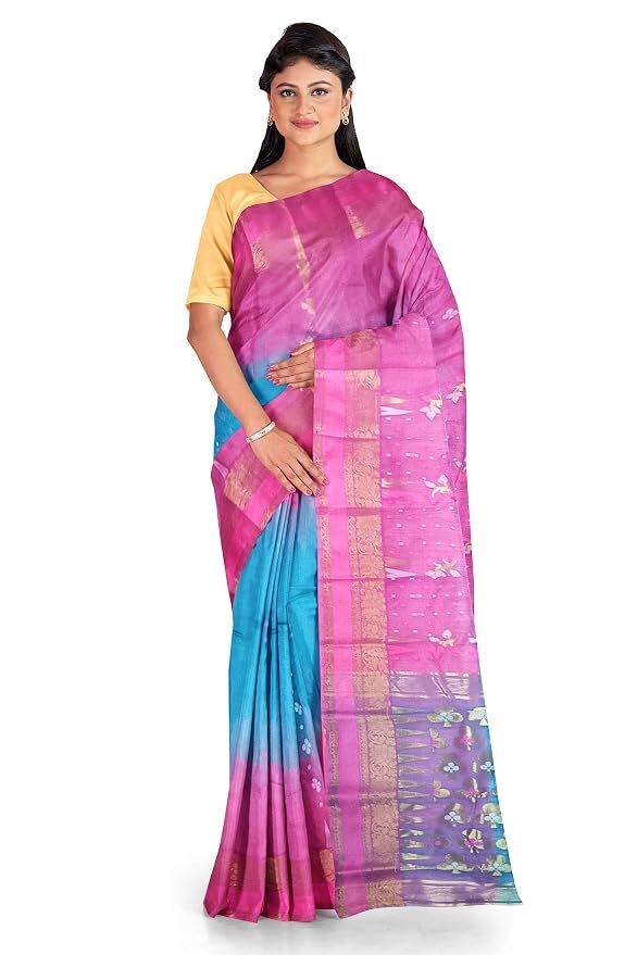 Pradip Fabrics Ethnic Women's Tant Baluchuri Bengal Handloom Saree