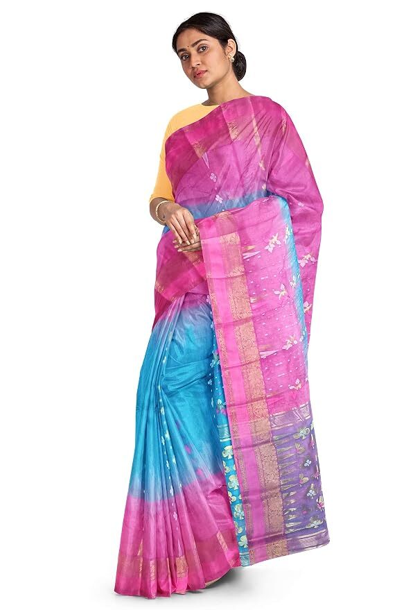 Pradip Fabrics Ethnic Women's Tant Baluchuri Bengal Handloom Saree