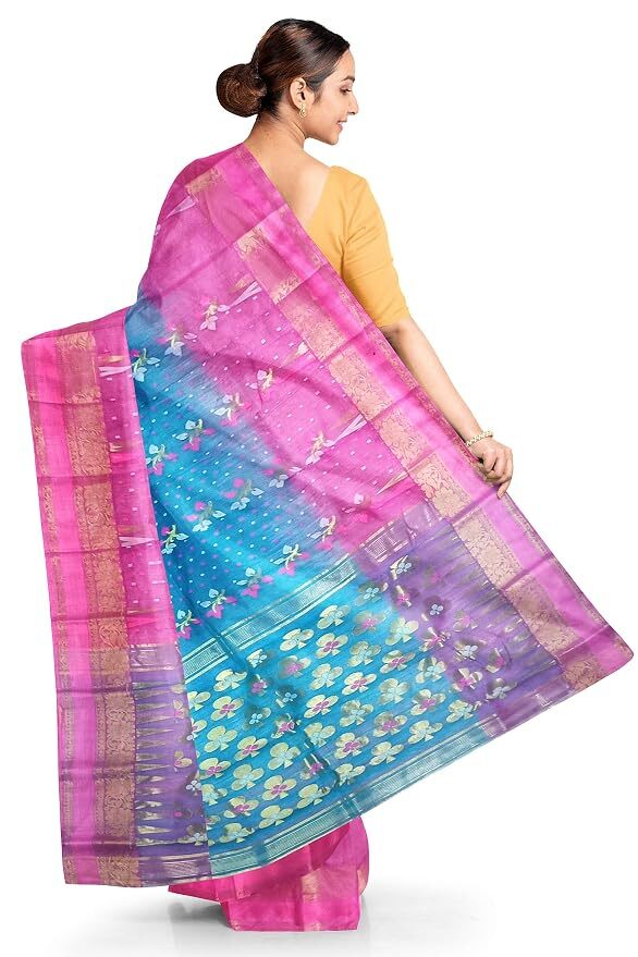 Pradip Fabrics Ethnic Women's Tant Baluchuri Bengal Handloom Saree