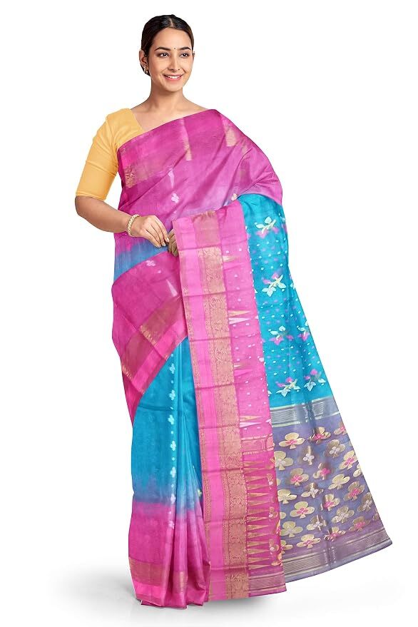 Pradip Fabrics Ethnic Women's Tant Baluchuri Bengal Handloom Saree