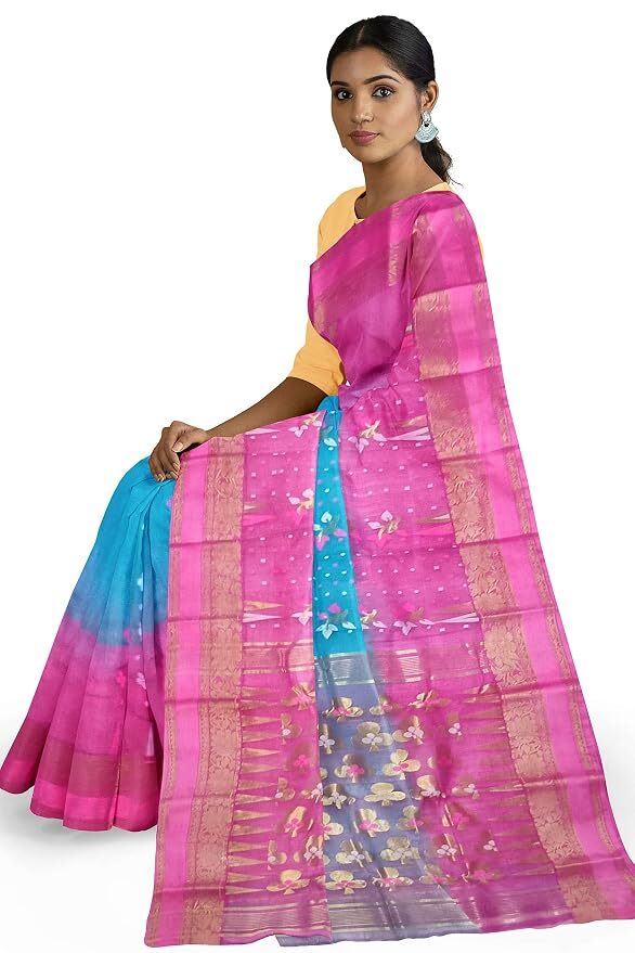 Pradip Fabrics Ethnic Women's Tant Baluchuri Bengal Handloom Saree