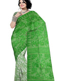 Pradip Fabrics Ethnic Women's Tant Cotton All Over Dhakai Jamdani Green and Yellow Color Saree