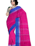 Ethnic Women's color border Tant Cotton Saree