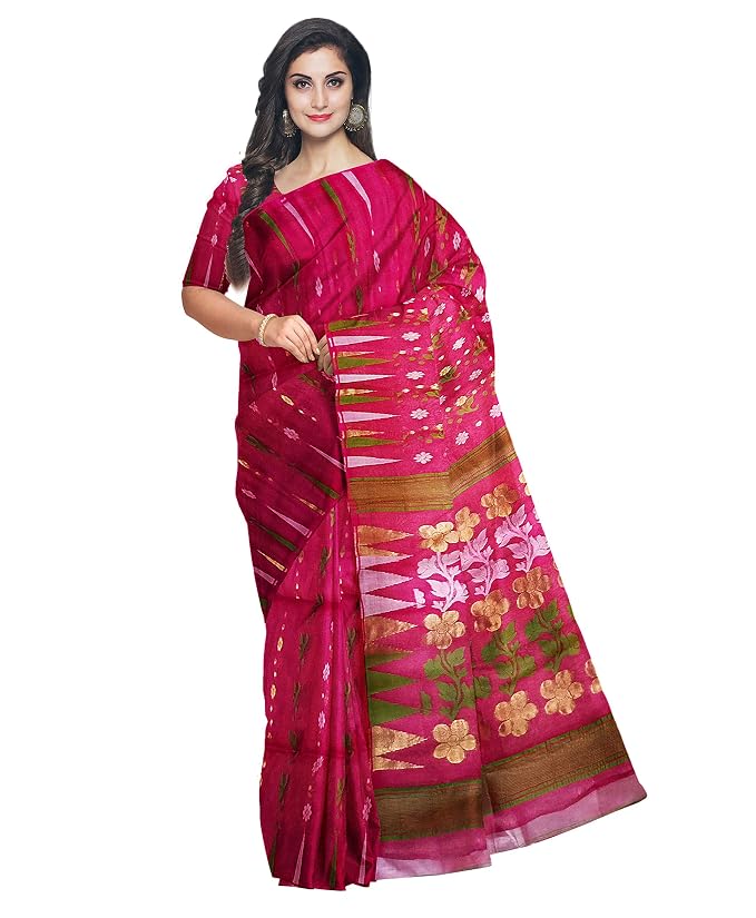 Pradip Fabrics Ethnic Women's Tant Jamdani Saree