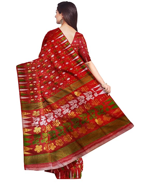 Pradip Fabrics Ethnic Women's Tant Jamdani Saree