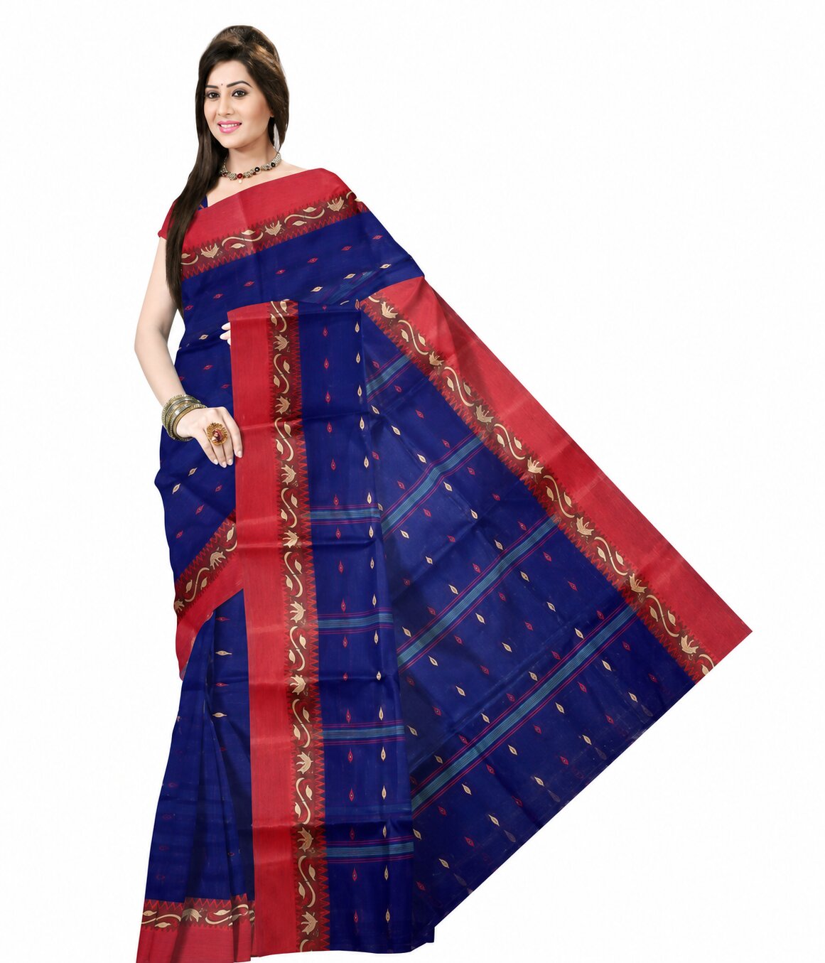Ethnic Women's color border Tant Cotton Saree