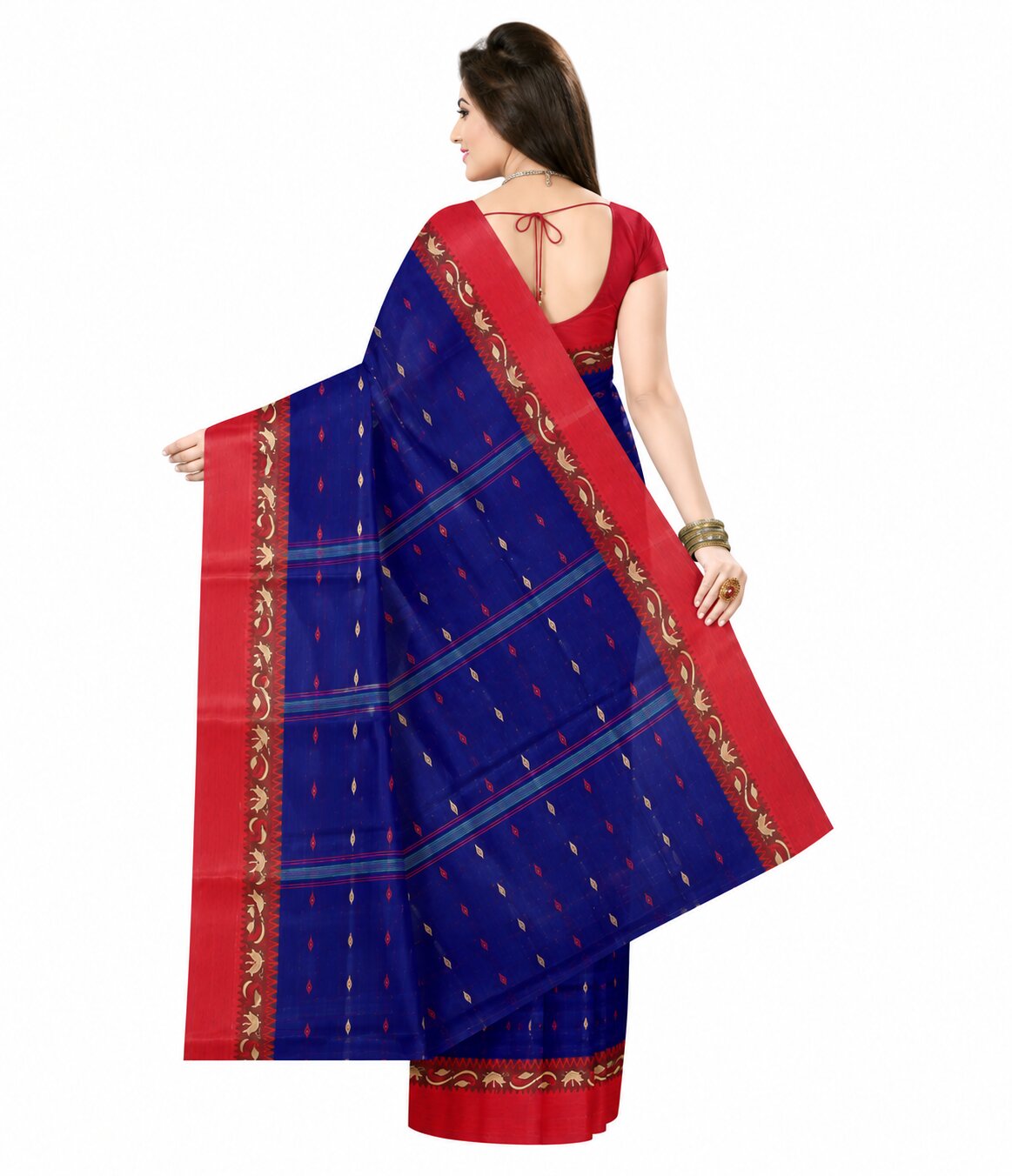 Ethnic Women's color border Tant Cotton Saree