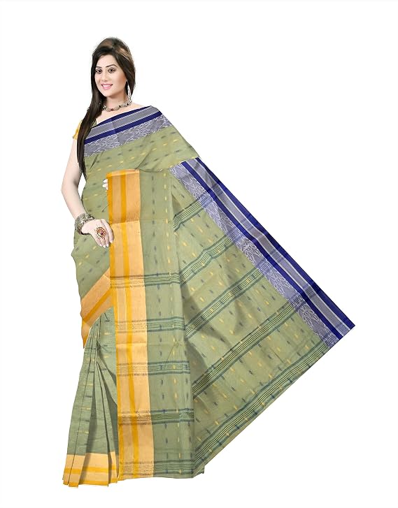 Ethnic Women's color border Tant Cotton Saree