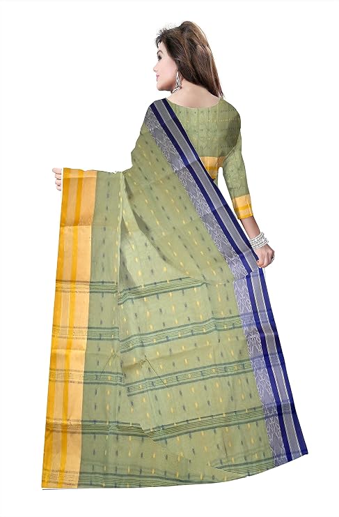 Ethnic Women's color border Tant Cotton Saree