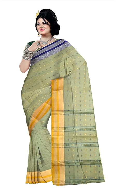 Ethnic Women's color border Tant Cotton Saree