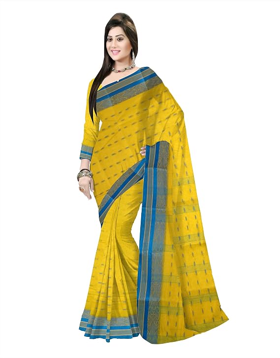 Ethnic Women's color border Tant Cotton Saree