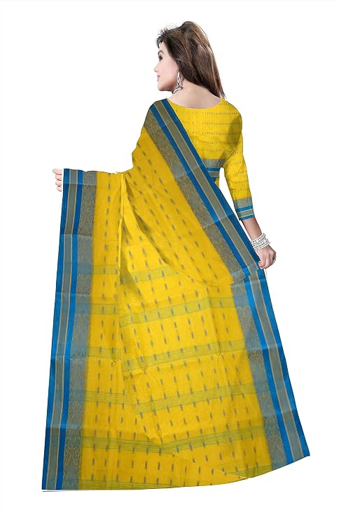 Ethnic Women's color border Tant Cotton Saree