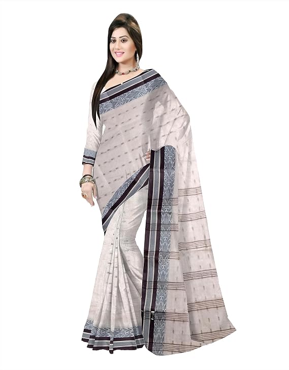 Ethnic Women's color border Tant Cotton Saree