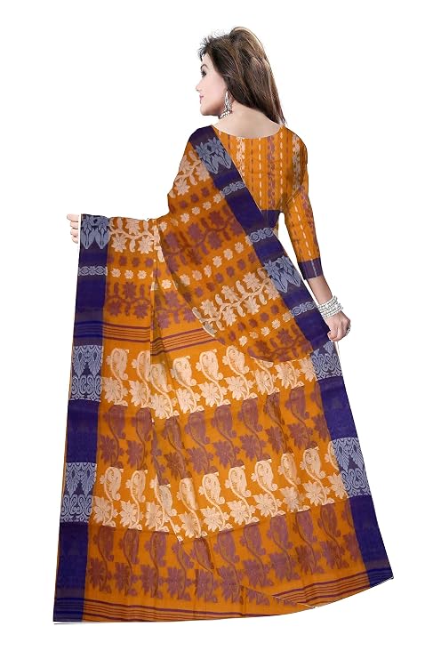 Pradip Fabrics Ethnic Women's Tant Cotton Dhakai Jamdami Saree