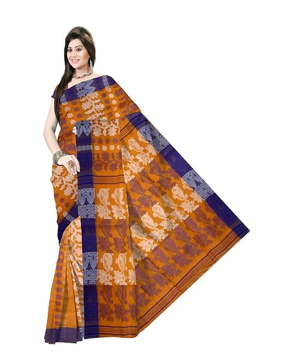 Pradip Fabrics Ethnic Women's Tant Cotton Dhakai Jamdami Saree
