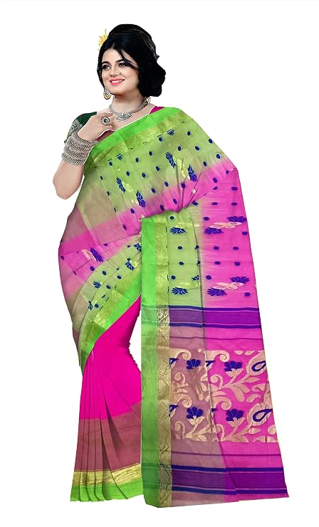Pradip Fabrics Woven Tant Silk Blend Saree