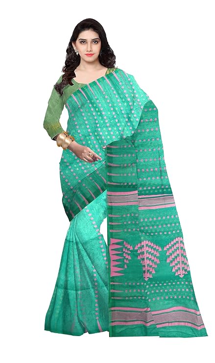 Pradip Fabrics Ethnic Women's Tant Jamdani Saree