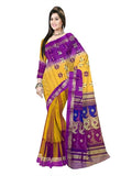 Pradip Fabrics Self Design Tant Silk Blend Saree (Pink)