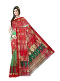 Pradip Fabrics Self Design Tant Silk Blend Saree (Pink)