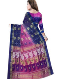 Pradip Fabrics Self Design Tant Silk Blend Saree (Pink)