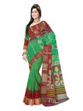 Pradip Fabrics Self Design Tant Silk Blend Saree (Pink)