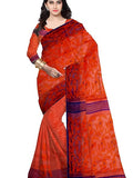 Pradip Fabrics Ethnic Women's Tant Jamdani Aqua Green Color Saree