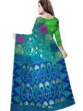 Pradip Fabrics Ethnic Women's Tant Jamdani Aqua Green Color Saree