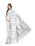 Pradip Fabrics Woven Jamdani Cotton Silk Saree (Blue)