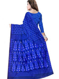 Pradip Fabrics Woven Jamdani Cotton Silk Saree (Blue)