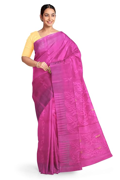 Pradip Fabrics Ethnic Women's Tant Jamdani Saree