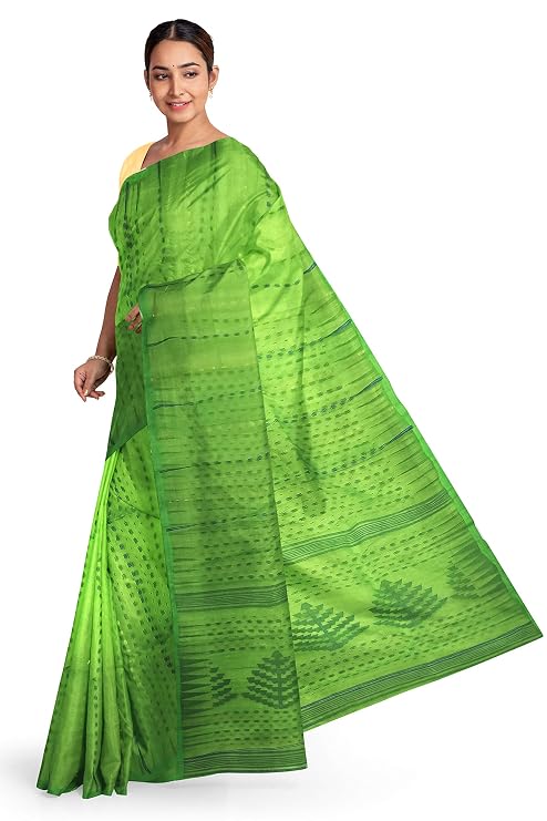 Pradip Fabrics Ethnic Women's Tant Jamdani Saree