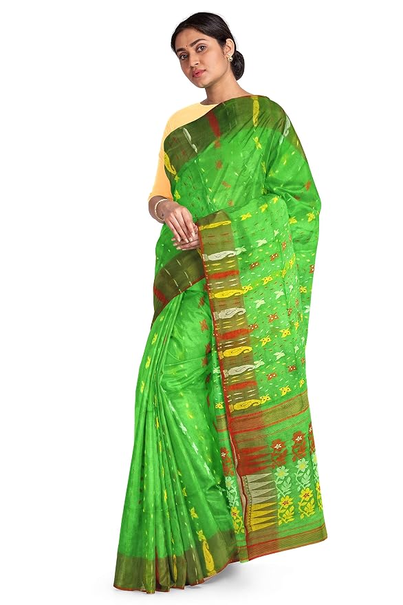 Pradip Fabrics Ethnic Women's Tant Silk Saree