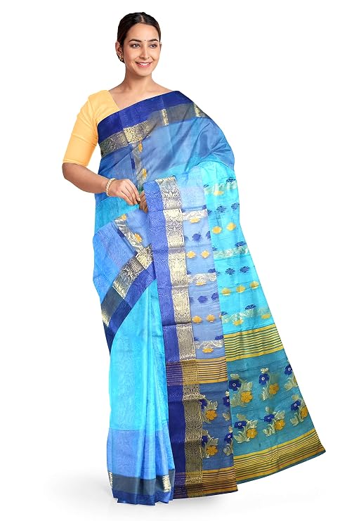Pradip Fabrics Ethnic Women's Tant Silk Saree
