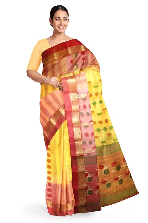 Pradip Fabrics Ethnic Women's Tant Silk Saree