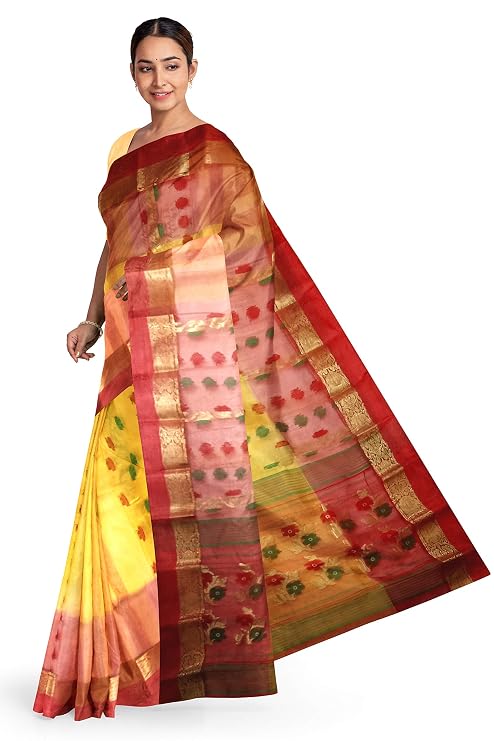 Pradip Fabrics Ethnic Women's Tant Silk Saree