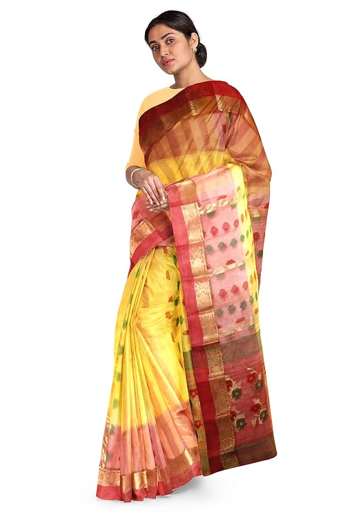 Pradip Fabrics Ethnic Women's Tant Silk Saree