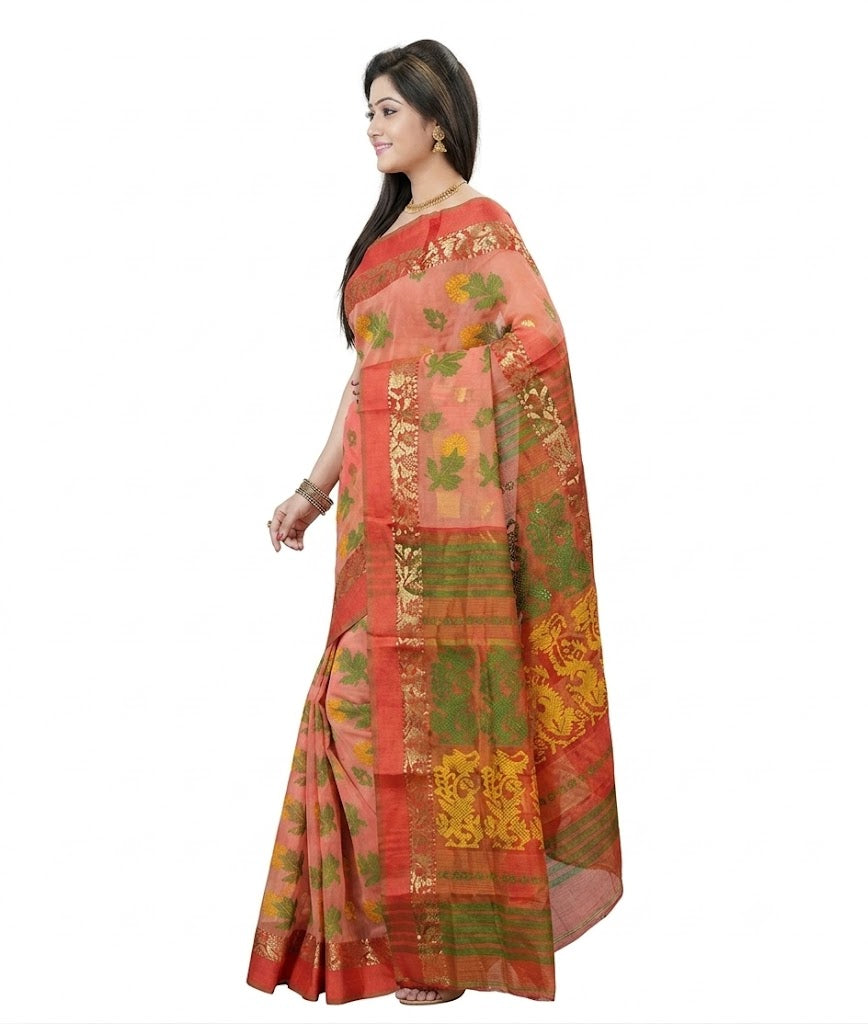 Pradip Fabrics Self Design Handloom Silk Blend Saree