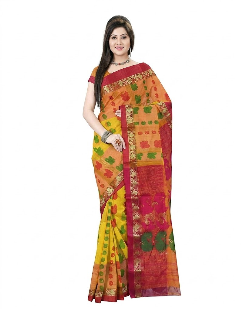 Pradip Fabrics Self Design Handloom Silk Blend Saree