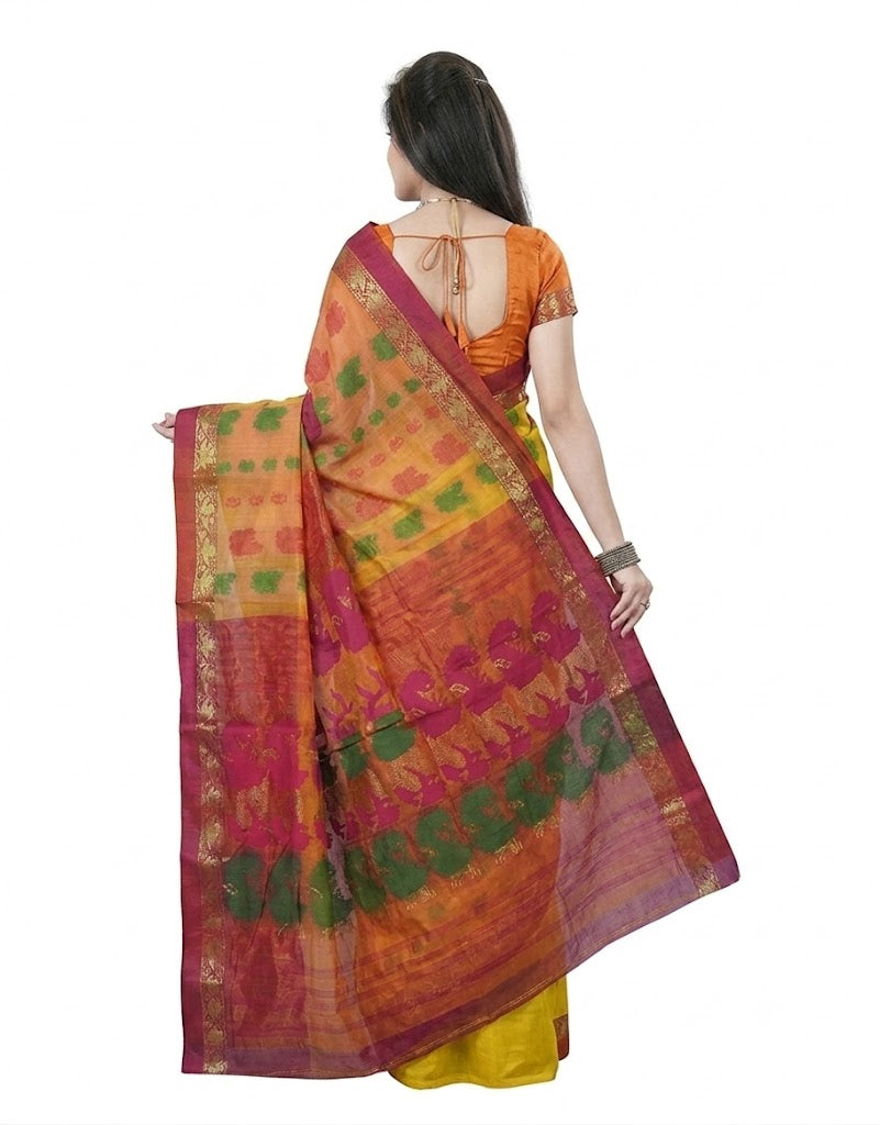 Pradip Fabrics Self Design Handloom Silk Blend Saree