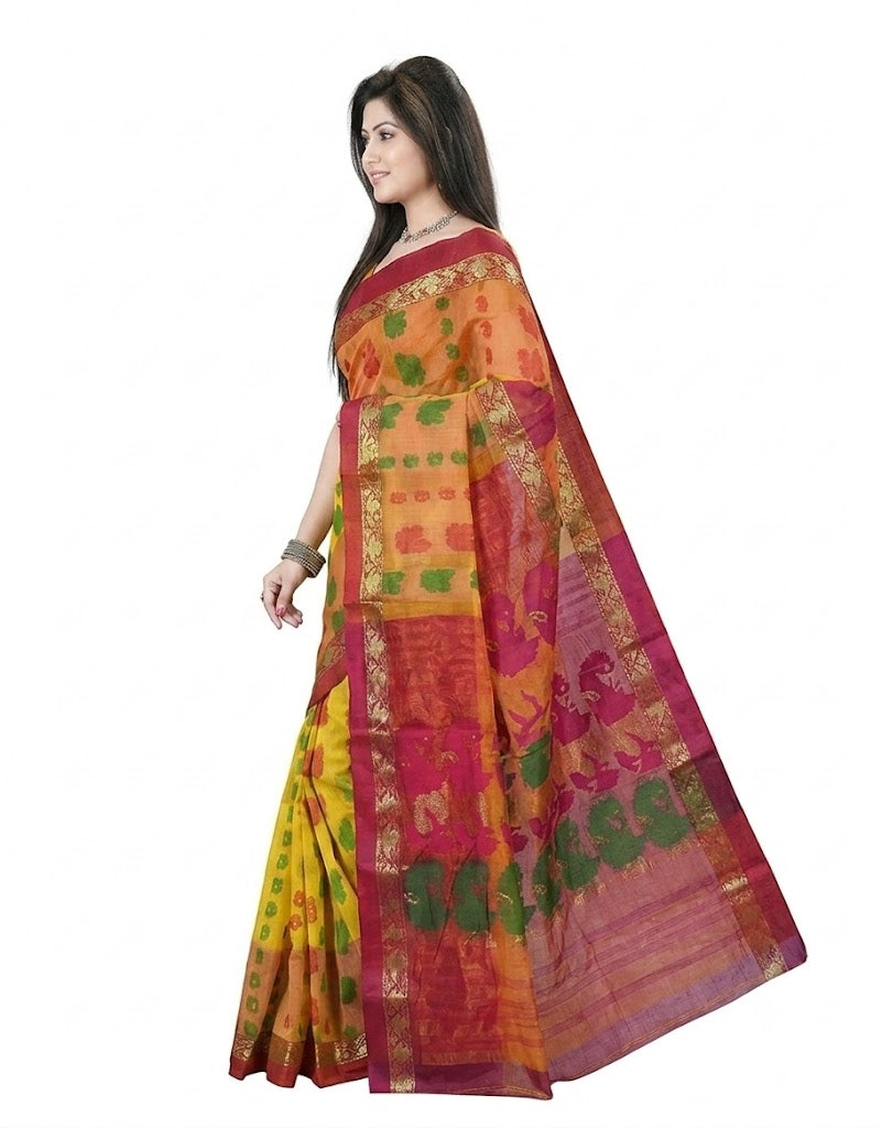 Pradip Fabrics Self Design Handloom Silk Blend Saree