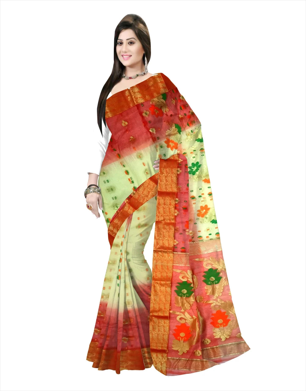 Pradip Fabrics Woven Tant Silk Blend Saree 