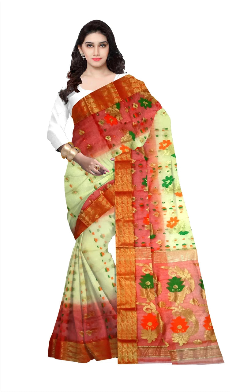 Pradip Fabrics Woven Tant Silk Blend Saree 