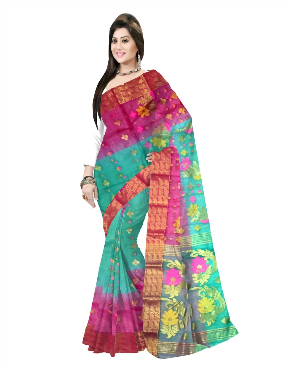 Pradip Fabrics Woven Tant Silk Blend Saree 