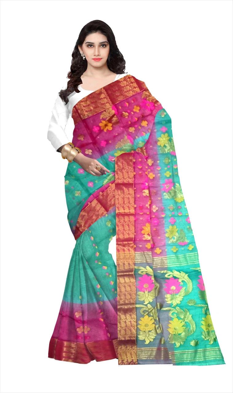 Pradip Fabrics Woven Tant Silk Blend Saree 
